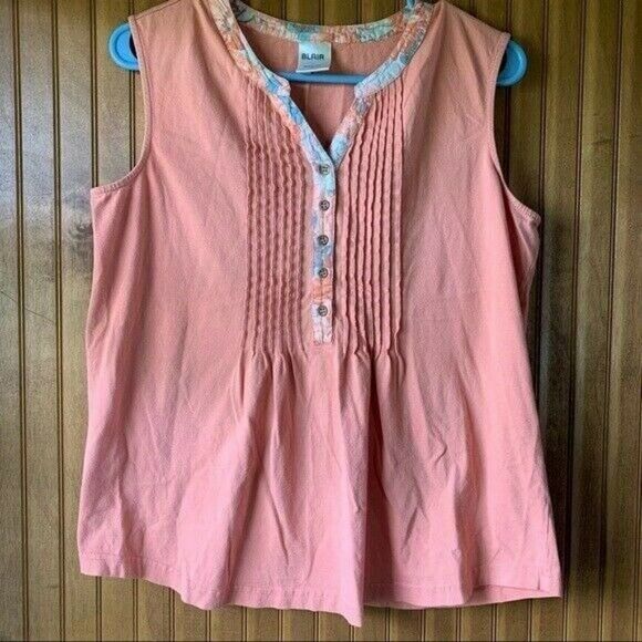Blair Peach Floral Tank Top | Women Medium - Picture 7 of 7